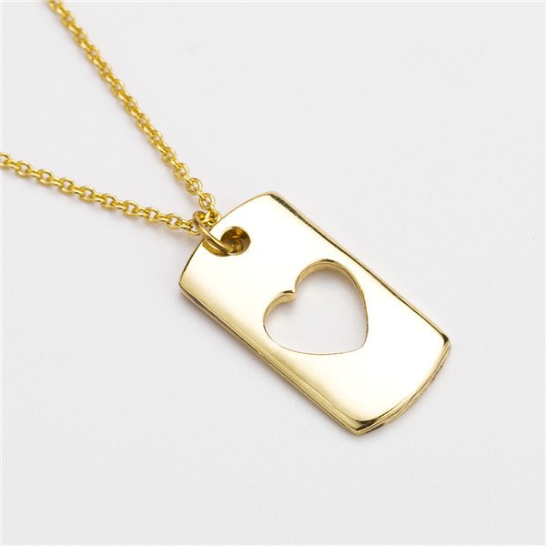 New Hollow Out Heart Shape Pendant Necklaces for Women Men Gold Color Copper Chain Statement Necklace Female Party Jewelry