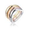 New Hot 3 PCS Wave Finger Rings For Women Silver /Rose Gold /Gold Color Triple Ring Sets Wedding bague Costume Jewelry