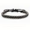 Men Women Bracelet Trendy Handmade Braid Stainless Steel Bead Matte Stone Lovers Personality Charm Jewelry For Male Gift