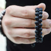 Men Women Bracelet Trendy Handmade Braid Stainless Steel Bead Matte Stone Lovers Personality Charm Jewelry For Male Gift