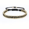 Men Women Bracelet Trendy Handmade Braid Stainless Steel Bead Matte Stone Lovers Personality Charm Jewelry For Male Gift