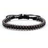 Men Women Bracelet Trendy Handmade Braid Stainless Steel Bead Matte Stone Lovers Personality Charm Jewelry For Male Gift