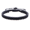 Men Women Bracelet Trendy Handmade Braid Stainless Steel Bead Matte Stone Lovers Personality Charm Jewelry For Male Gift