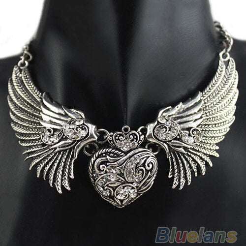 Rhinestone Angel Wings Chain Collar Dresses Necklaces  Women Necklace   1N5X 6ORF