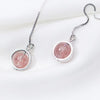 New Hot Sale 925 Sterling Silver Natural Strawberry Crystal Cute Long Tassel Earrings For Women Fine Jewelry oorbellen