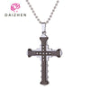 Necklace for Men Jesus Crystal Cross Pendant Necklace Gold Silver and Black Cross Necklace  Jewelry Xmas Ms