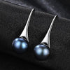 New Hot Sale Temperament Elegant Sweet Pearl Dangle Earrings For Women Silver 925 Jewelry White/Black/Pink Colors