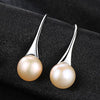 New Hot Sale Temperament Elegant Sweet Pearl Dangle Earrings For Women Silver 925 Jewelry White/Black/Pink Colors