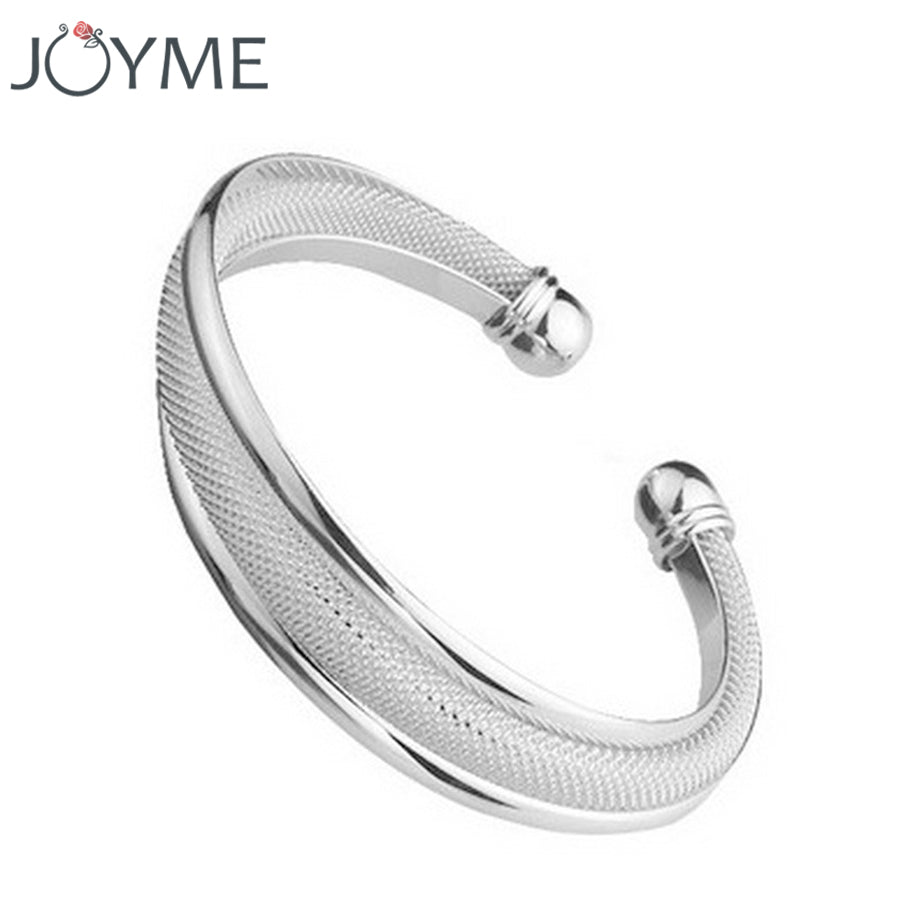 New Hot Silver Color Bangles For Women Fashion Fine Jewelry Mesh Cross Round Bracelets Bangles Femme Cuff Bracelets