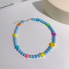 INS Korean Colorful Resin Acrylic Frosted Beads Star Smiley Handmade Choker Necklace For Women Girls Party Accessories Gift