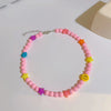 INS Korean Colorful Resin Acrylic Frosted Beads Star Smiley Handmade Choker Necklace For Women Girls Party Accessories Gift