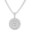 Iced Out Bitcoin Pendant Necklace With 4mm Tennis Chain Iced Out Bling Chain Necklace For Men Rhinestone Cuban Link Chain