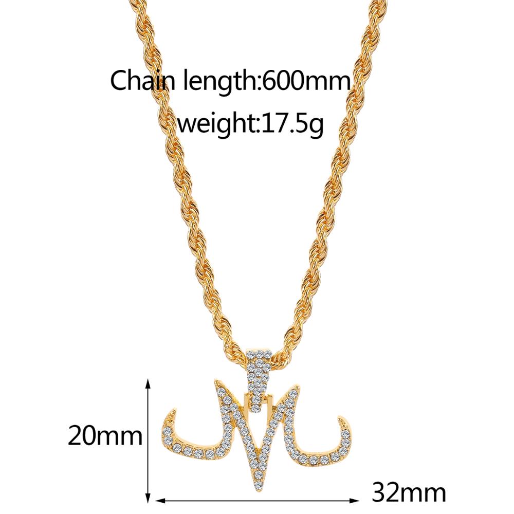 Iced Out Majin Pendant Necklace Chains Hip Hop Jewelry Gold Silver Color Micro Pave Zircon Gift for Men Women 2021 necklace