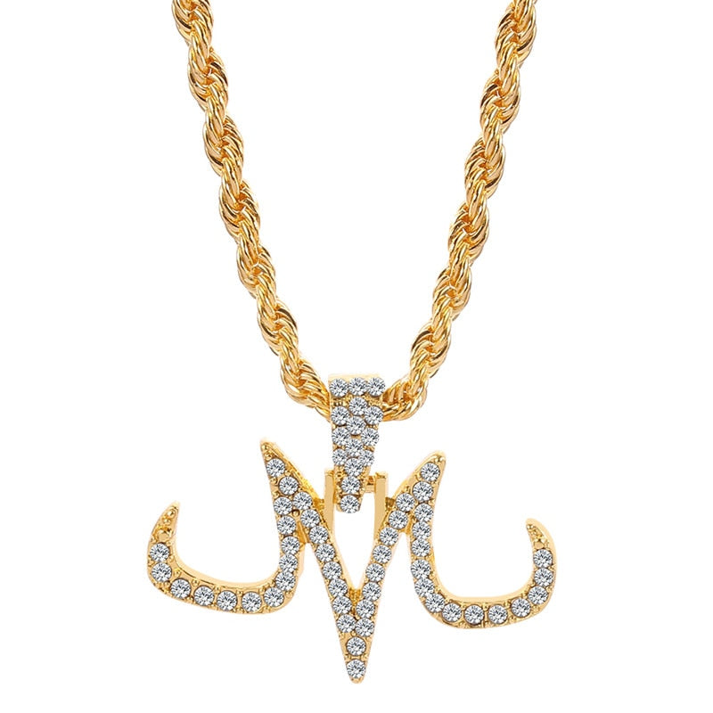 Iced Out Majin Pendant Necklace Chains Hip Hop Jewelry Gold Silver Color Micro Pave Zircon Gift for Men Women 2021 necklace