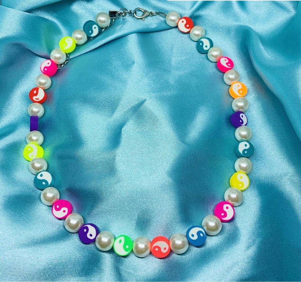 Ins Creative Handmade Colorful Cute Tai Chi Necklace Color Yin Yang Gossip Necklaces For Women Girls Jewelry Gift
