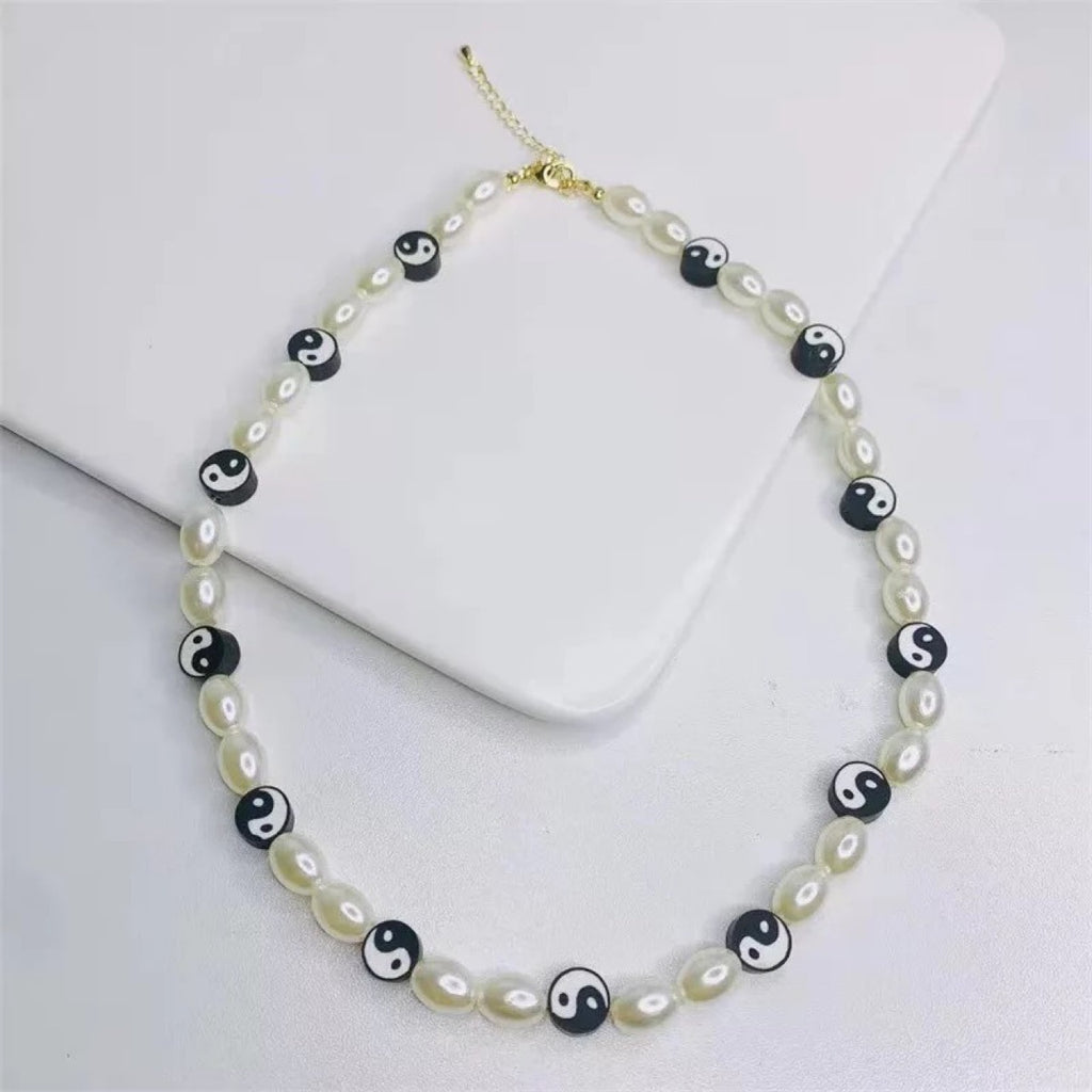 Ins Creative Handmade Colorful Cute Tai Chi Necklace Color Yin Yang Gossip Necklaces For Women Girls Jewelry Gift
