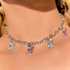 Ins Hip-hop Stainless Steel Rhinestone Rabbit Necklaces Twist Chain Rabbit Necklace Choker For Women Jewelry Gift