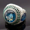 Islam Muslim Rune Pattern Ring Men's Ring Bohemian Crystal Inlaid Ring Religious Amulet Accessories Party Jewelry