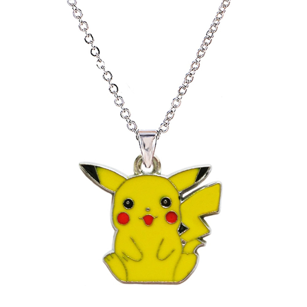 Japan Cartoon Animals Pendant Necklace For Little Girls Metal Silver Color Chain Enamel Children's Necklaces & Pendants 1013