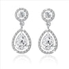 New Jewelry Water droplets Stud Earrings For Women Silver Color Brincos Wedding Rhinestone Earring Jewelry e0252