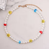 Korea Candy Color Cute Mushroom Pearl Beaded Necklace For Women Resin Bear Heart Strawberry Bead Choker Harajuku Y2K Jewelry