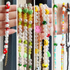 Korea Candy Color Cute Mushroom Pearl Beaded Necklace For Women Resin Bear Heart Strawberry Bead Choker Harajuku Y2K Jewelry