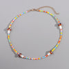 Korea Candy Color Cute Mushroom Pearl Beaded Necklace For Women Resin Bear Heart Strawberry Bead Choker Harajuku Y2K Jewelry