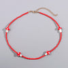 Korea Candy Color Cute Mushroom Pearl Beaded Necklace For Women Resin Bear Heart Strawberry Bead Choker Harajuku Y2K Jewelry