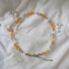 Korea Summer Lovely Colorful Flowers Daisy Transparent Crystal Beading Strand Short Choker Necklace for Women