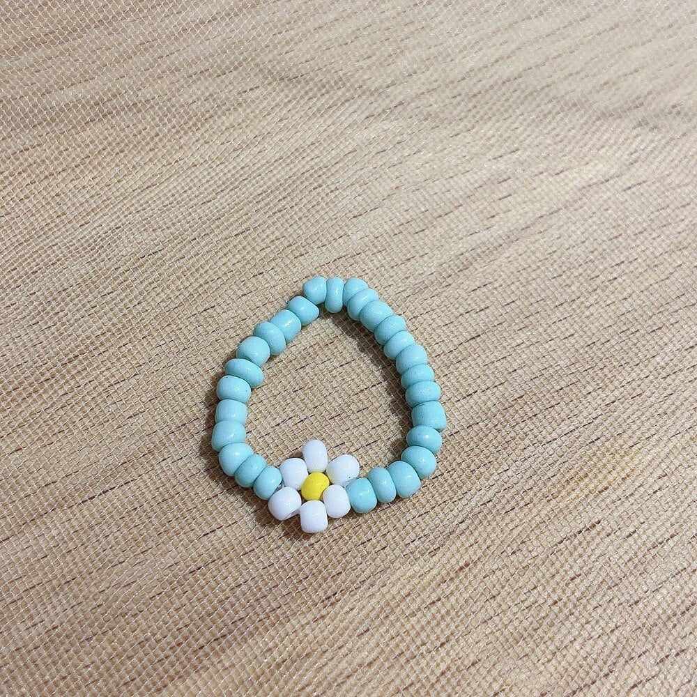 Korean Bead Daisy Flower Bracelet For Women  Bohemian Summer Colorful Lovely Charm Stretch Bangle Party Gift