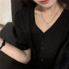 Korean Cute Peach Heart Shape Cow Rabbit Pendant Necklaces for Women Girlfriend Gift Jewelry Lovely Beads Chains Y2K