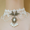 Lace Pearl Necklace Women's White Short Chain Clavicle Chain Party Accessories Jewelry