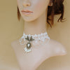 Lace Pearl Necklace Women's White Short Chain Clavicle Chain Party Accessories Jewelry