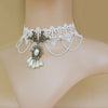 Lace Pearl Necklace Women's White Short Chain Clavicle Chain Party Accessories Jewelry