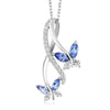 Ladies Diamond Rhinestone Crystal Butterfly Pendant Necklace Cubic Zirconia Clavicle Chain