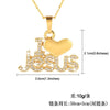 Letter Jesus Heart Pendant Necklace Women's Necklace Bohemian Crystal Inlaid Metal Sliding Pendant Accessories Party Jewelry