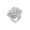 Light  Rose Flower Sharp Big Zircon Stone Finger Rings for Women Gold Color Adjustable Wedding Ring Engagement Jewelry