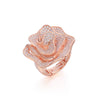 Light  Rose Flower Sharp Big Zircon Stone Finger Rings for Women Gold Color Adjustable Wedding Ring Engagement Jewelry