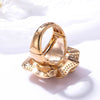 Light  Rose Flower Sharp Big Zircon Stone Finger Rings for Women Gold Color Adjustable Wedding Ring Engagement Jewelry