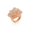 Light  Rose Flower Sharp Big Zircon Stone Finger Rings for Women Gold Color Adjustable Wedding Ring Engagement Jewelry