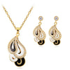 New Limited Wedding 2020 Wholesale Enamel Jewelry Sets Water Drop Pendants Necklaces Dangle Earring Plated for Women