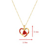 Love Heart Red Rose Pendant Necklace Women Girl Lady Gold Color Necklace Choker Jewelry For Valentine's Day Gift