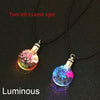 Luminous Dried Flower Butterfly Glass Ball Women Necklace Pendant Rope Chain Necklace for Women Strip Leather Choker