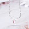 925 Stamp Silver Color Antlers Gradient Round Crystal Pendant Choker Necklace For Women Wedding Fine Jewelry Party