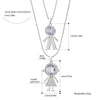 Big Crystal Boy Girl Kids Pendant Necklaces for Women Gold Color Double Layer Beads Chain Necklace Jewellery