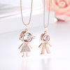 Big Crystal Boy Girl Kids Pendant Necklaces for Women Gold Color Double Layer Beads Chain Necklace Jewellery