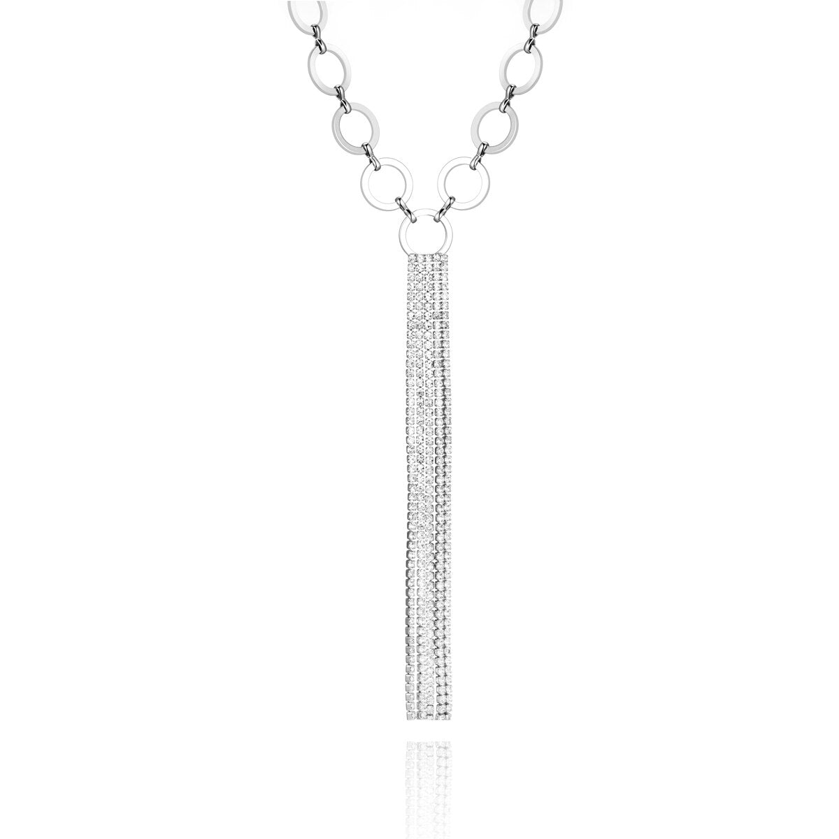 Sweater Body Necklace For Women Long Chain stainless steel Silvery Simple Design Necklaces Wedding Party Jewelry 2022