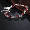 red crystal 925 sterling silver Bracelet for woman brands noble jewelry party wedding accessories gifts
