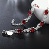 red crystal 925 sterling silver Bracelet for woman brands noble jewelry party wedding accessories gifts