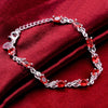 red crystal 925 sterling silver Bracelet for woman brands noble jewelry party wedding accessories gifts